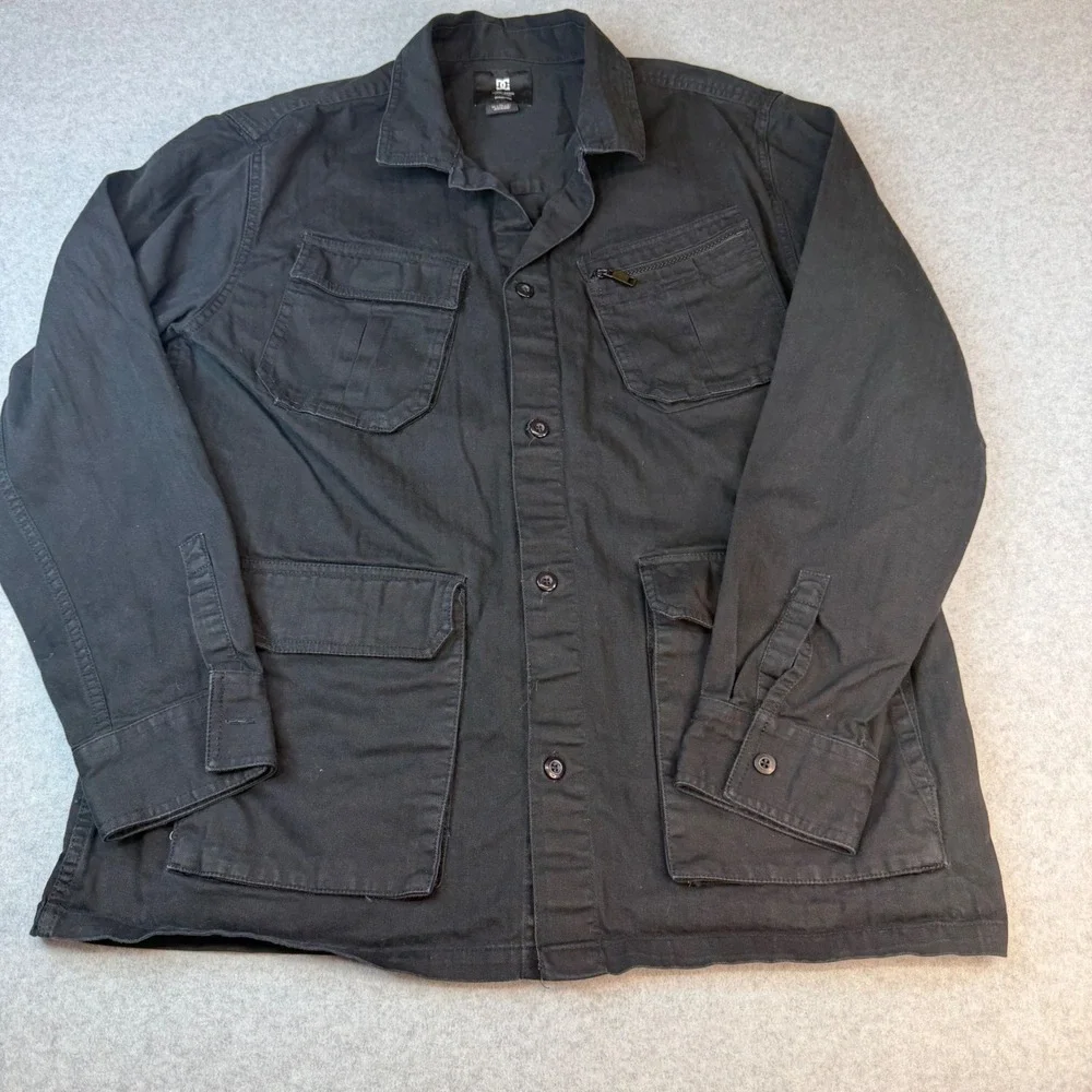 DC Shoes Mens Type D-C Utility Field Jacket Black Herringbone XL